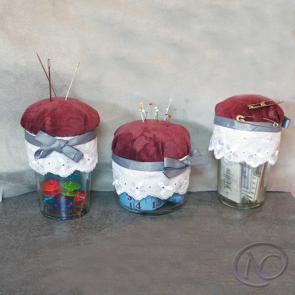 Jars with pin holders